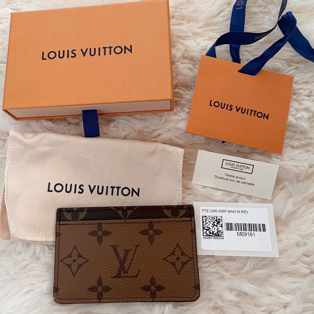 SOLD! Louis Vuitton Monogram Reverse Card Holder